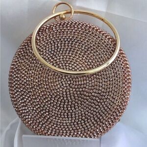 Rose Gold Rhinestone Circle Fashion Evening Clutch …
